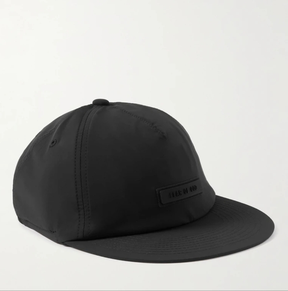 FEAR OF GOD ESSENTIALS Logo Appliquéd Shell Baseball Cap, S/M, Black. - Picture 2 of 6
